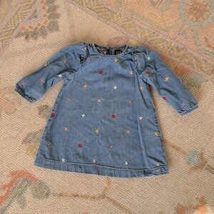 Gap denim dress embroidered stars 18-24 Month
EUC